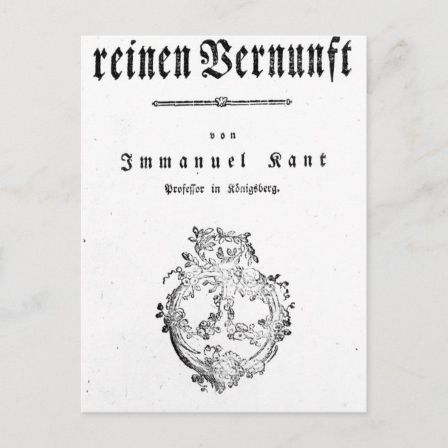 Title Page of 'Critique of Pure Postcard (Front)