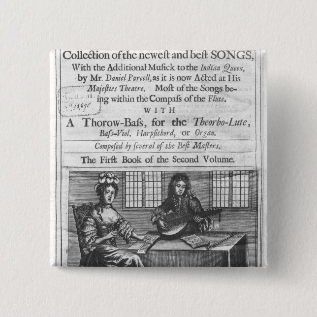 Title page of 'Deliciae Musicae' Pinback Button (Front)