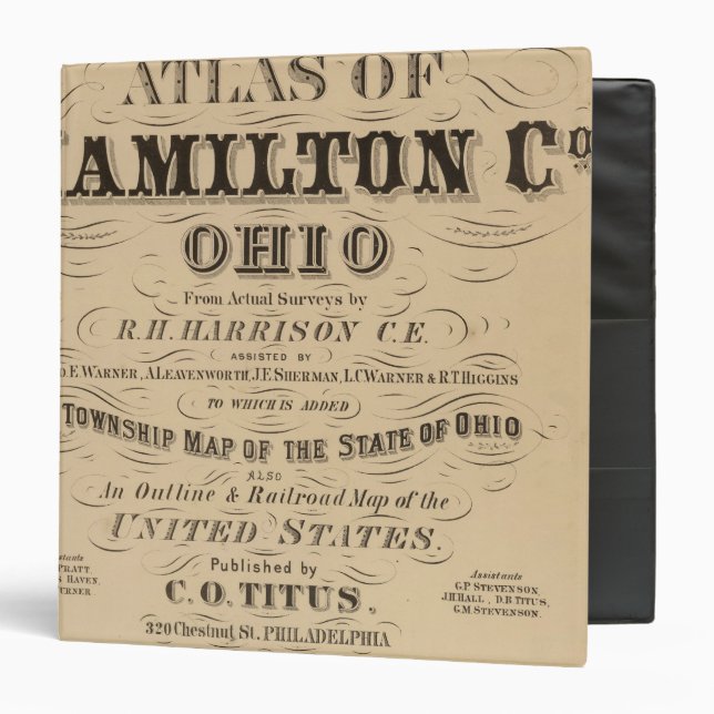 Title Page of Hamilton County Atlas Binder (Front/Inside)