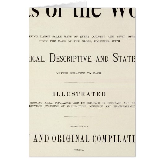 Title Page of Indexed Atlas Cards (Front)