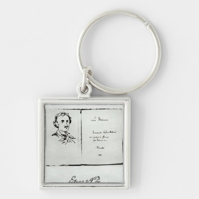 Title Page of 'Les Poemes' by Edgar Allan Poe Keychain (Front)