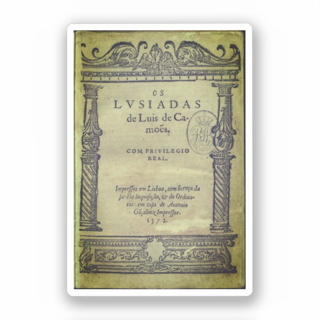 Title page of Os Lusíadas - 1572 ed Sticker (Front)
