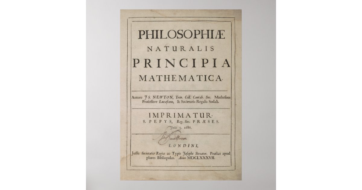 TITLE PAGE of PRINCIPIA MATHEMATICA 1687 Poster Zazzle