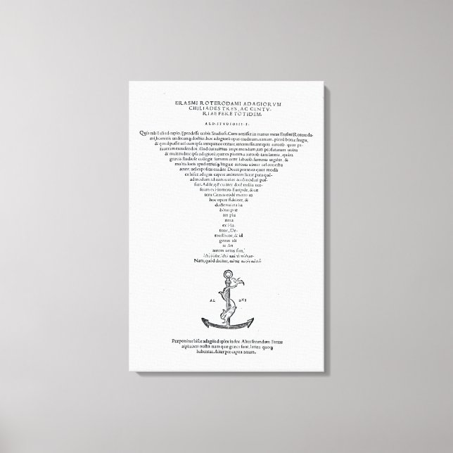 Title page of the Adages of Erasmus Canvas Print (Front)