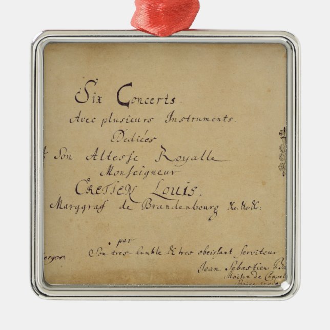 Title page of the 'Brandenburg Concertos' Metal Ornament (Front)