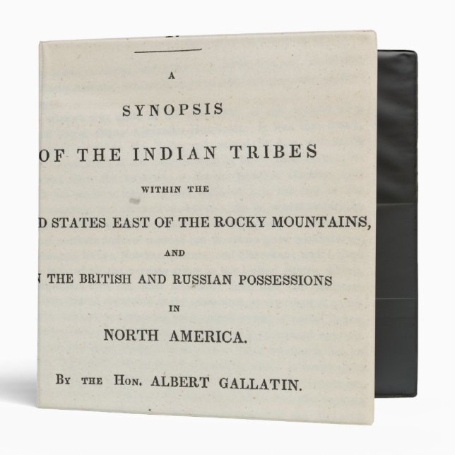 Title Page of the Synopsis of the Indian Tribes Binder (Front/Inside)