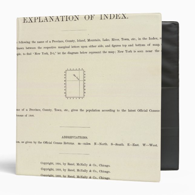 Title Page of Verso Indexed Atlas 3 Ring Binder (Front/Inside)