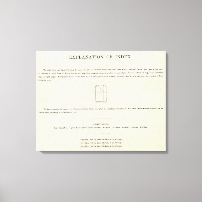 Title Page of Verso Indexed Atlas Canvas Print (Front)