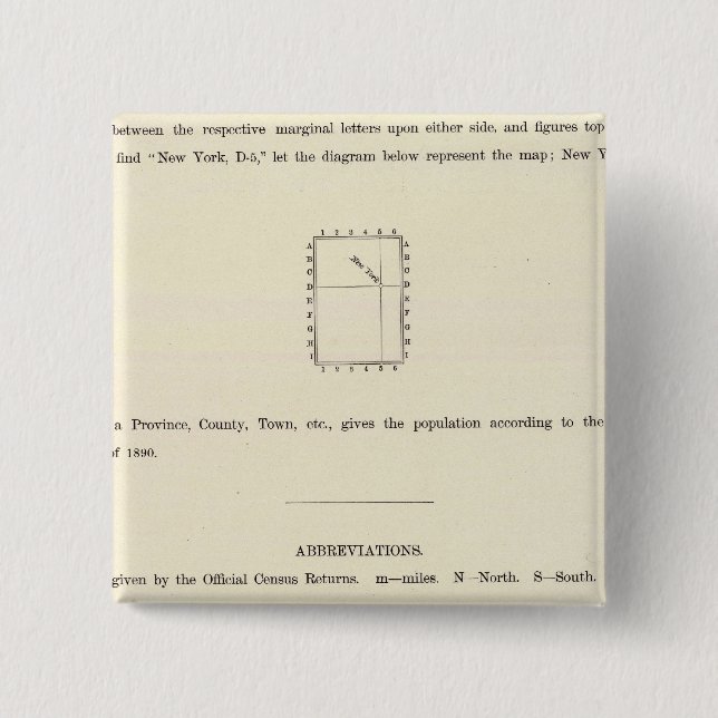 Title Page of Verso Indexed Atlas Pinback Button (Front)