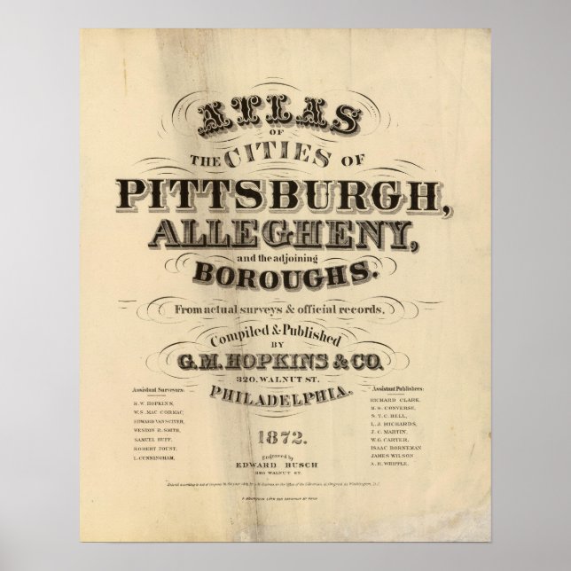 Title Page Pittsburgh, Allegheny atlas Poster (Front)