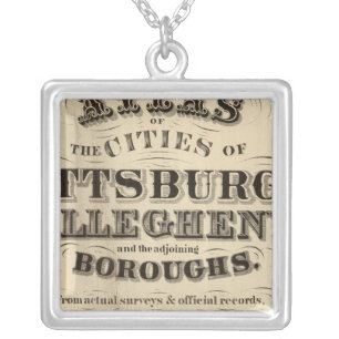 Title Page Pittsburgh, Allegheny atlas Silver Plated Necklace