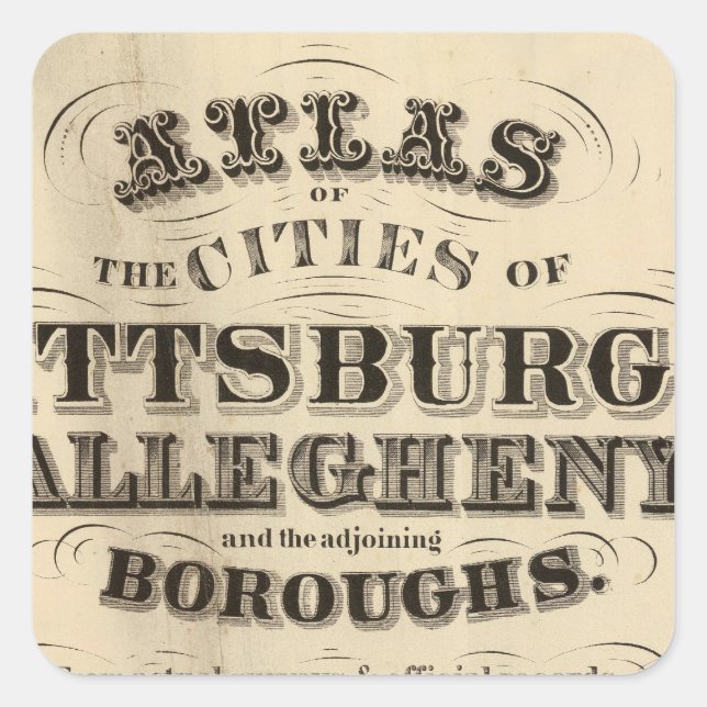 Title Page Pittsburgh, Allegheny atlas Square Sticker (Front)