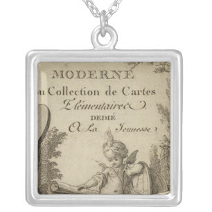 Title Page Small modern atlas Silver Plated Necklace