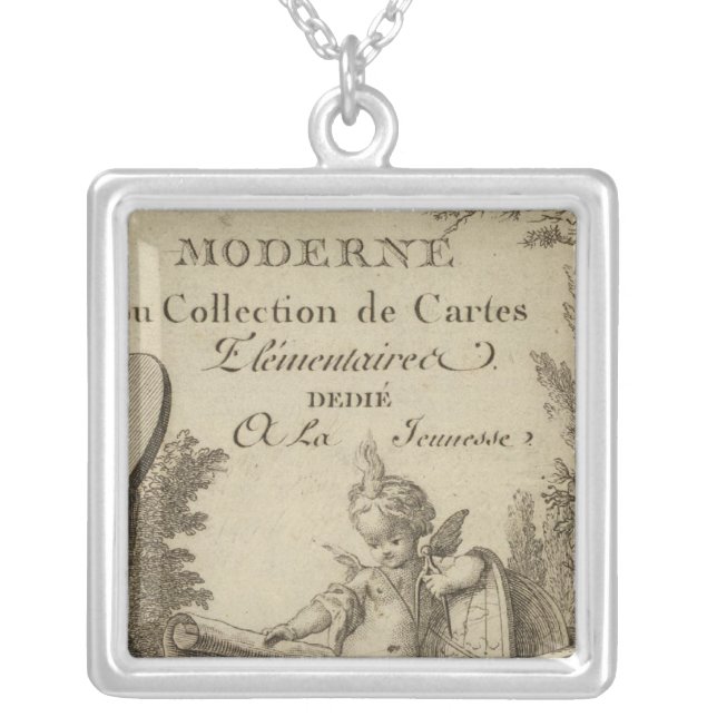 Title Page Small modern atlas Silver Plated Necklace (Front)