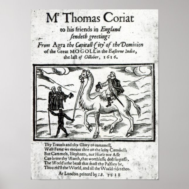 Title page, Thomas Coryat's travles in India Poster (Front)