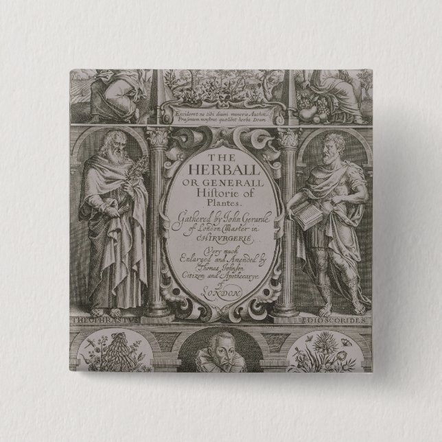 Title page to the second edition of 'The Herball' Button (Front)