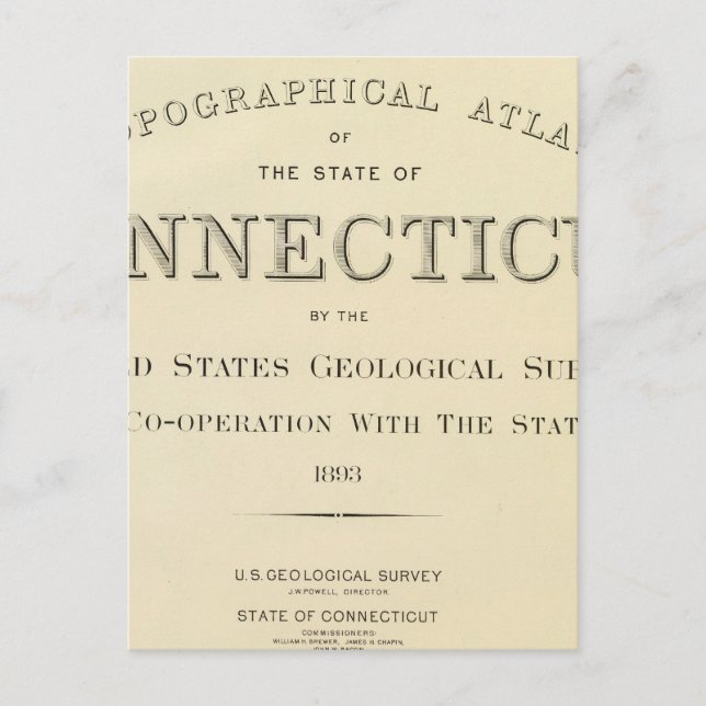 Title Page Topo atlas Connecticut Postcard (Front)