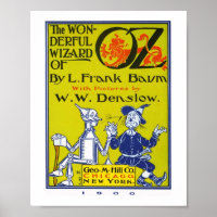 Title page , Vintage Wizard of Oz Book Cover Art.
