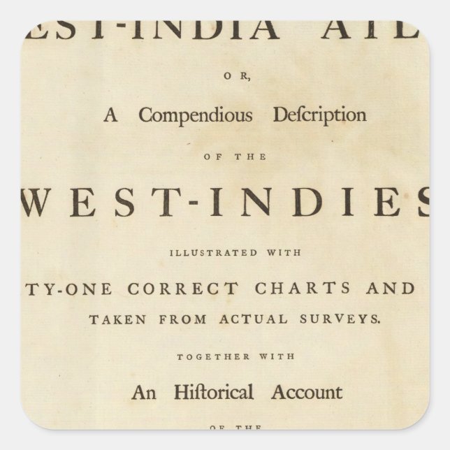 Title page West India atlas Square Sticker (Front)