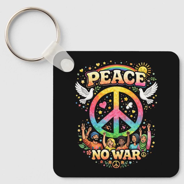 Title: Peace Over War Keychain (Front)