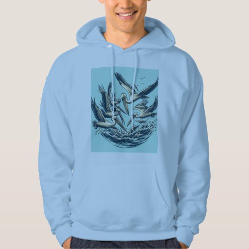 Title Pelicans Diving for Fish T_Shirt Hoodie