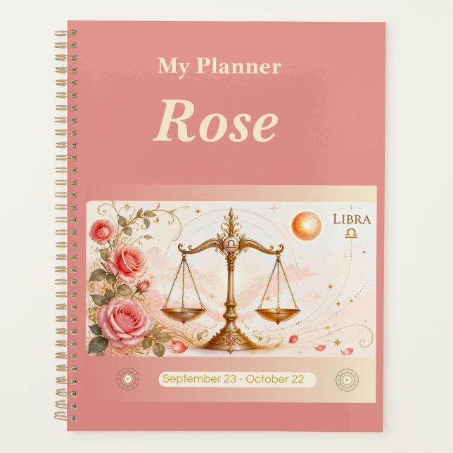 title: Personalized Libra Zodiac Planner  (Front)