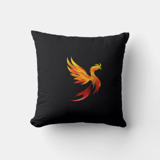 **Title:** "Phoenix Ink: Minimalist Monogram Logo" Throw Pillow