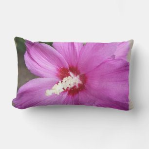 Title Pink Hibiscus Flower Floral Throw Pillow