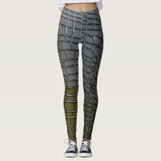 Title: Platinum Crocodile Camouflage Leggings