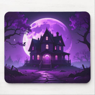 Title: Purple Moon Haunted Mansion Mousepad