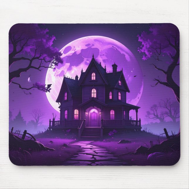 Title: Purple Moon Haunted Mansion Mousepad (Front)