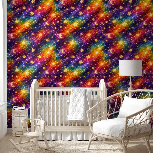 Title rainbow galaxy magic stars and moon's wallpa wallpaper  (Kids)