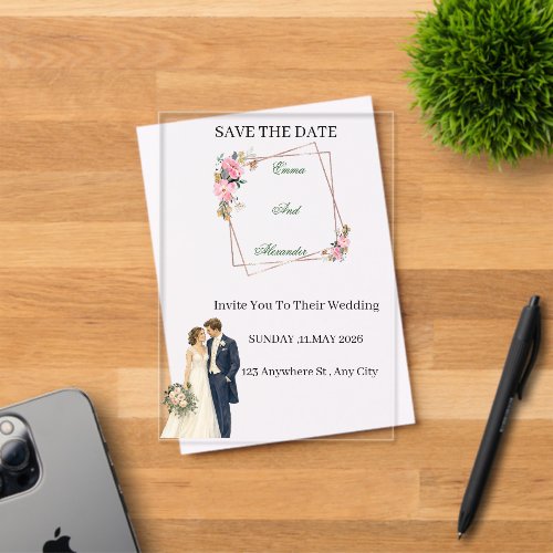 Title Rustic Floral Save The Date Wedding