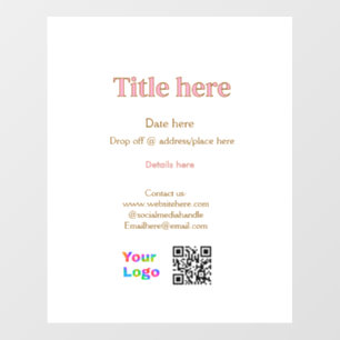 title scan QR contact logo here place date busines Wall Decal