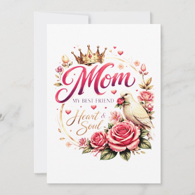 🌸 Title (SEO + Trending) Mom Crown Rose Design –  Invitation (Front)