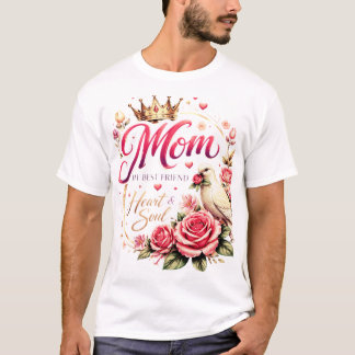 🌸 Title (SEO + Trending) Mom Crown Rose Design –  T-Shirt