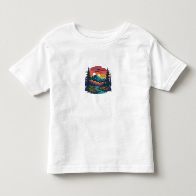**Title:** Serene Nature Wonderland Toddler Toddler T-shirt (Front)