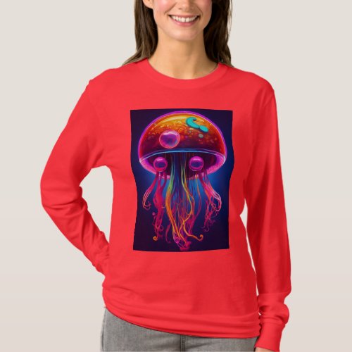 Title Serenity in Shadows Contemporary Jellyfis T_Shirt