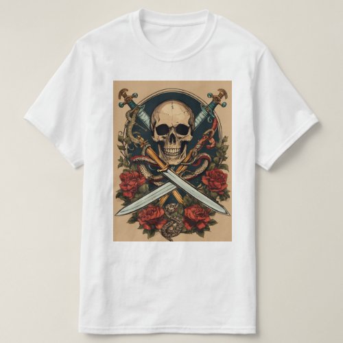  Title Serpentine Ink Slithering Style T_Shirt 