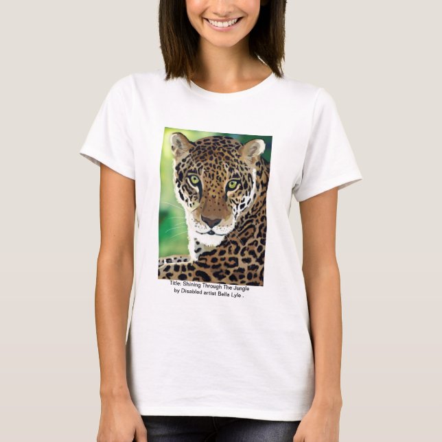 Title: Shining Through The Jungle (Leopard print) T-Shirt (Front)