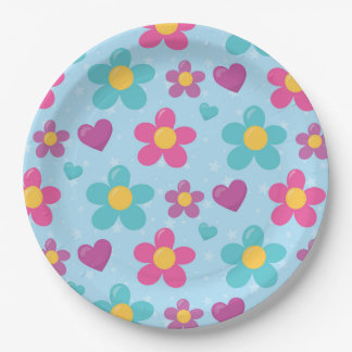 Title: Star-Dusted Blooms Tableware Paper Plates
