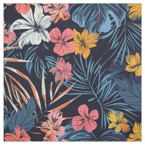  Title Summer Nights Dream Tropical Hibiscus  Fabric