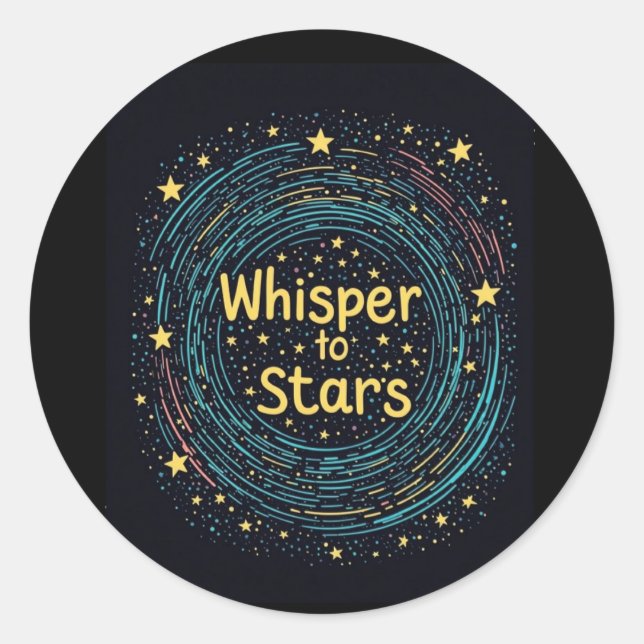 Title: Whisper to the Stars Classic Round Sticker (Front)