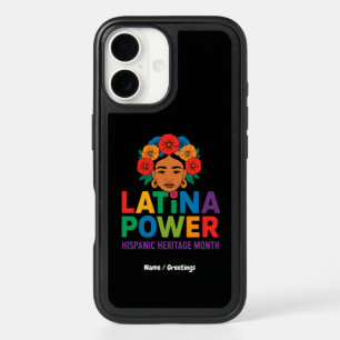 Title: Women Latina Power Flowers Hispanic Month iPhone 16 Case