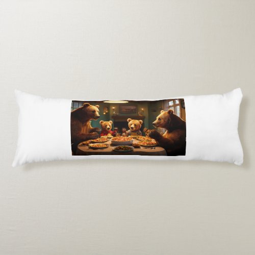 Title Woodland Feast Whimsical Bear Picnic Tee Body Pillow