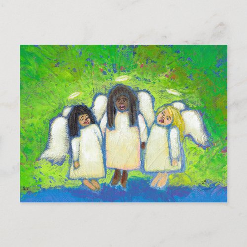 Titled  Angels Sing to Me of Love and Loss _ ART Postcard