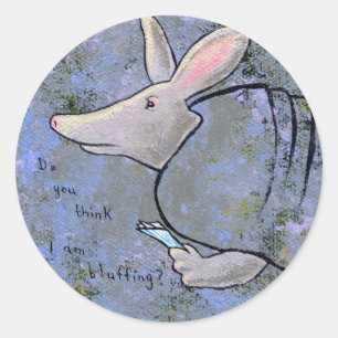 Titled: Card Shark - is poker armadillo bluffing? Classic Round Sticker