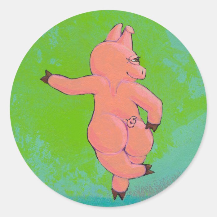 Titled  Elusive Irish Dancing Pig Stickers