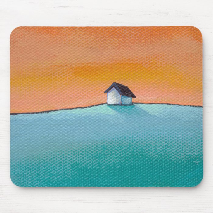 Titled  Little House on the Hill   art landscape Mouse Pads