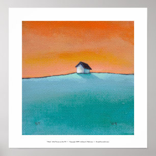 Titled:  Little House on the Hill - art landscape Poster